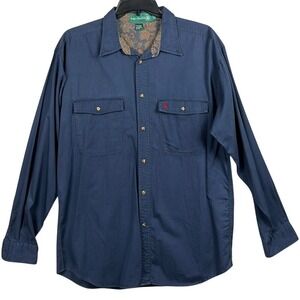 Knights‎ of Round Table Vintage Mens Long Sleeve Button Up Shirt Size XL Blue
